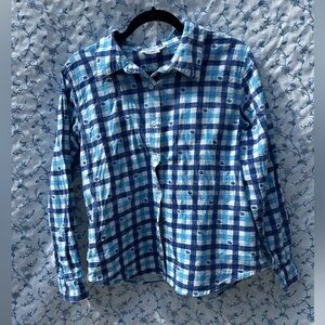 Cottagecore Style Flannel Shirt with Floral Details